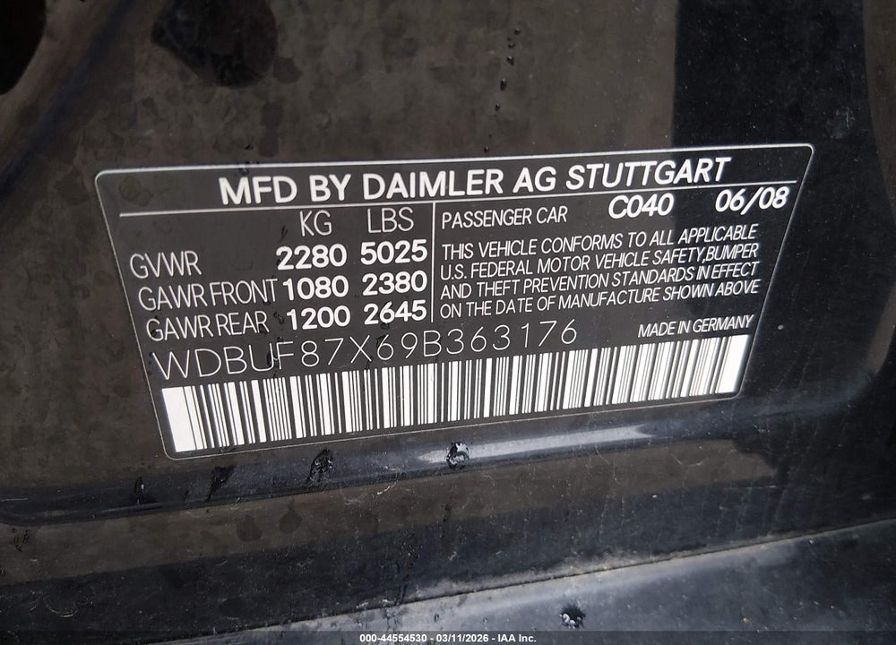 2009 MERCEDES-BENZ E 350 4MATIC VIN: WDBUF87X69B363176
