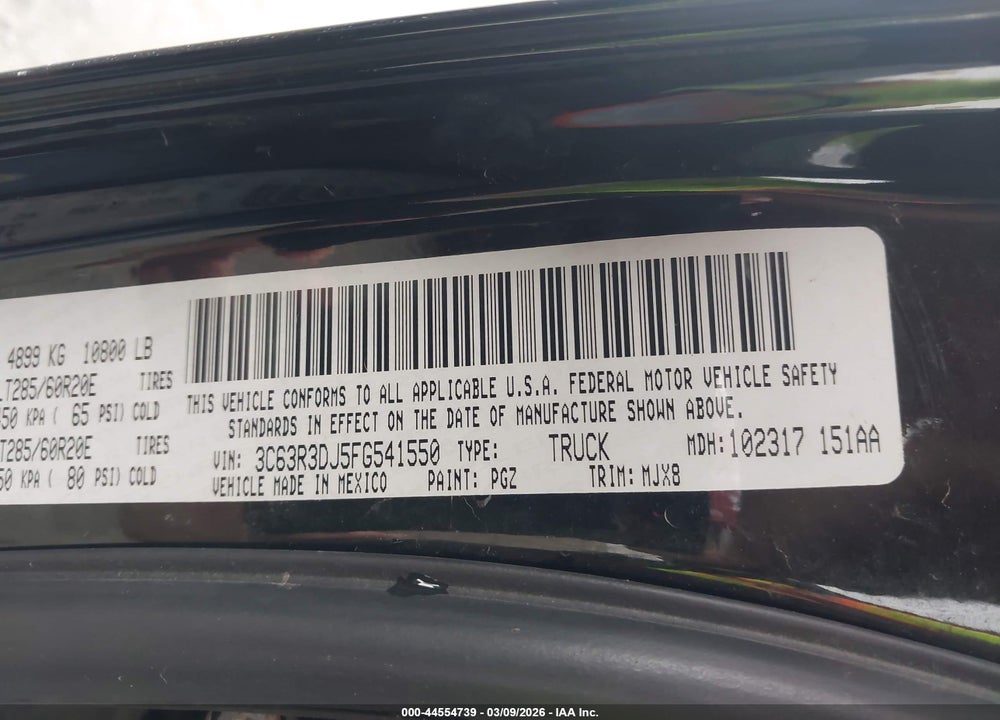 2015 RAM 3500 SLT VIN: 3C63R3DJ5FG541550