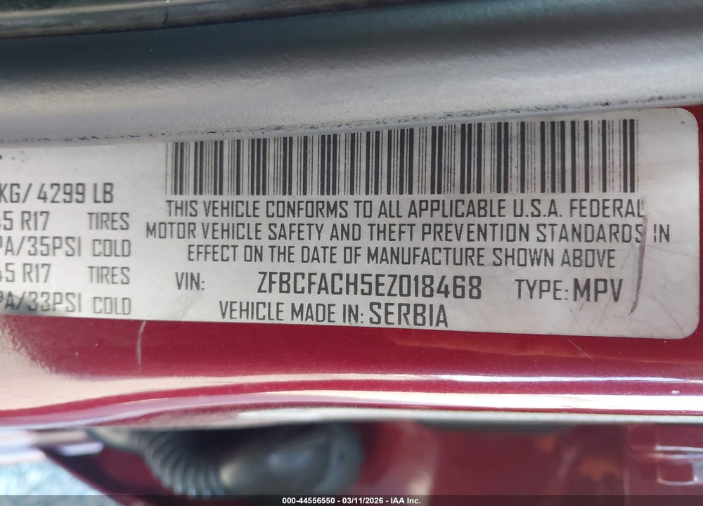 2014 FIAT 500L LOUNGE VIN: ZFBCFACH5EZ018468