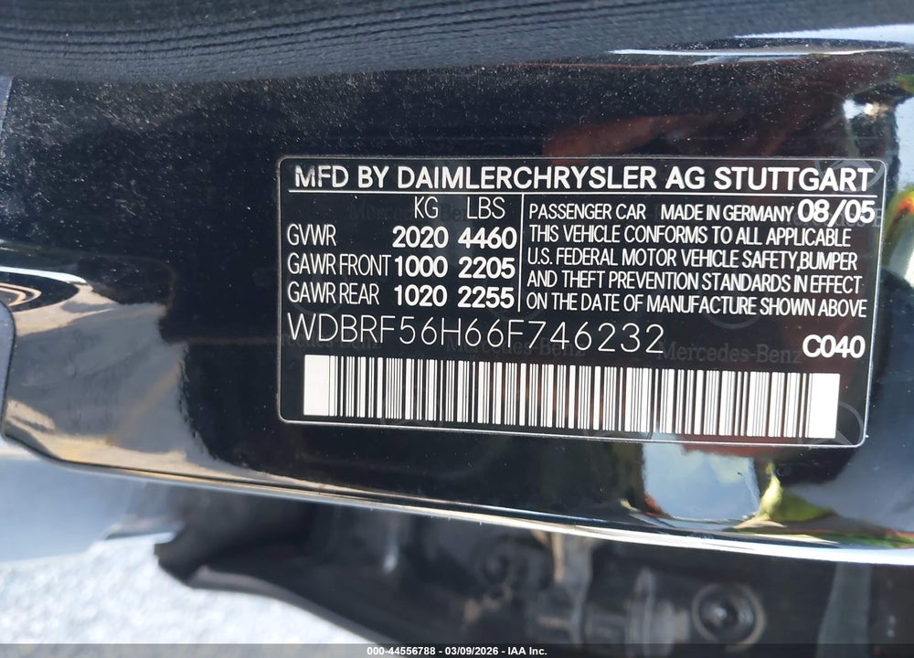 2006 MERCEDES-BENZ C 350 LUXURY/SPORT VIN: WDBRF56H66F746232