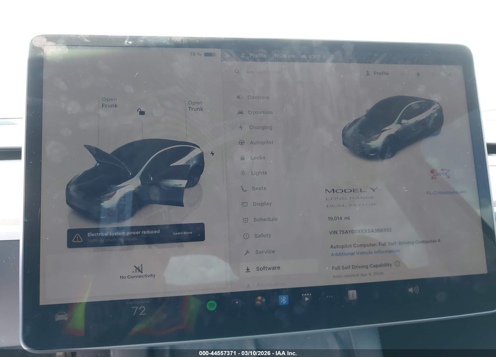2025 TESLA MODEL Y LONG RANGE DUAL MOTOR ALL-WHEEL DRIVE VIN: 7SAYGDEEXSA368362