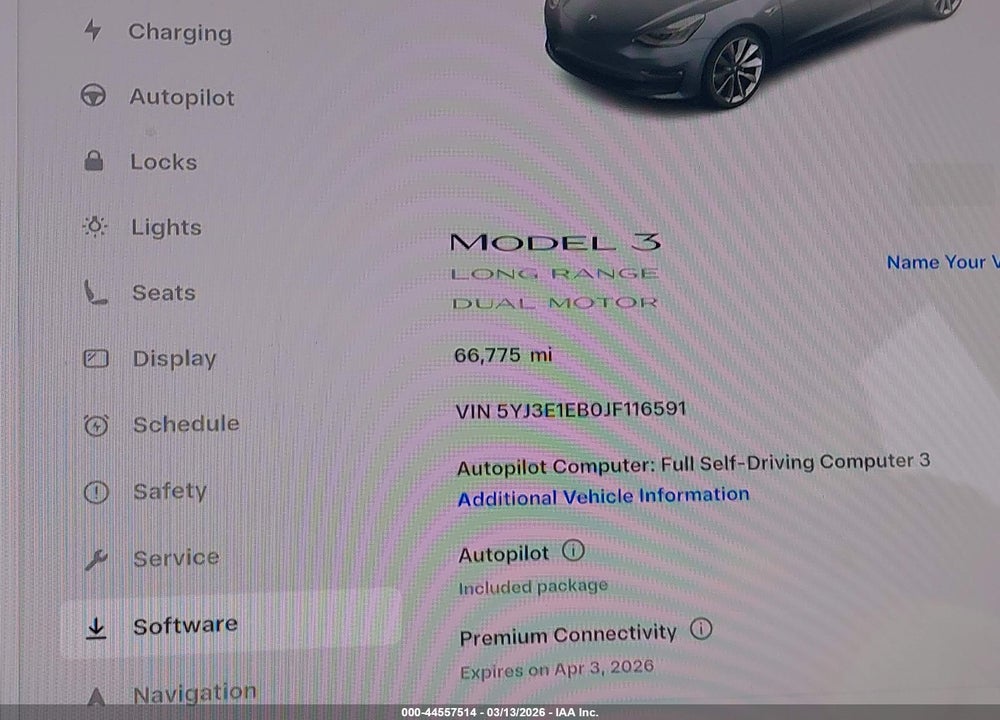 2018 TESLA MODEL 3 LONG RANGE/PERFORMANCE VIN: 5YJ3E1EB0JF116591