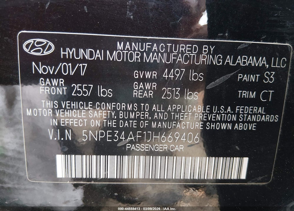 2018 HYUNDAI SONATA LIMITED VIN: 5NPE34AF1JH669406