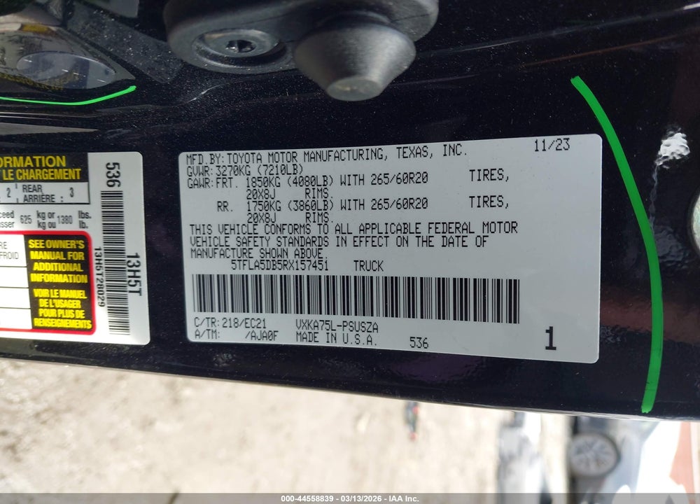 2024 TOYOTA TUNDRA SR5 VIN: 5TFLA5DB5RX157451