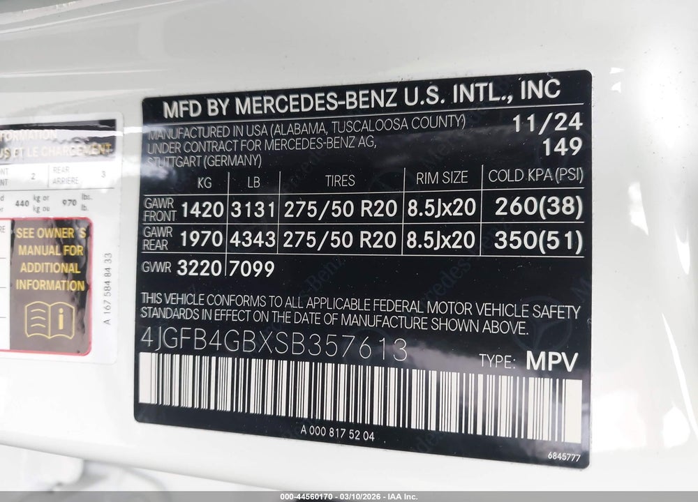 2025 MERCEDES-BENZ GLE 450E 4MATIC VIN: 4JGFB4GBXSB357613
