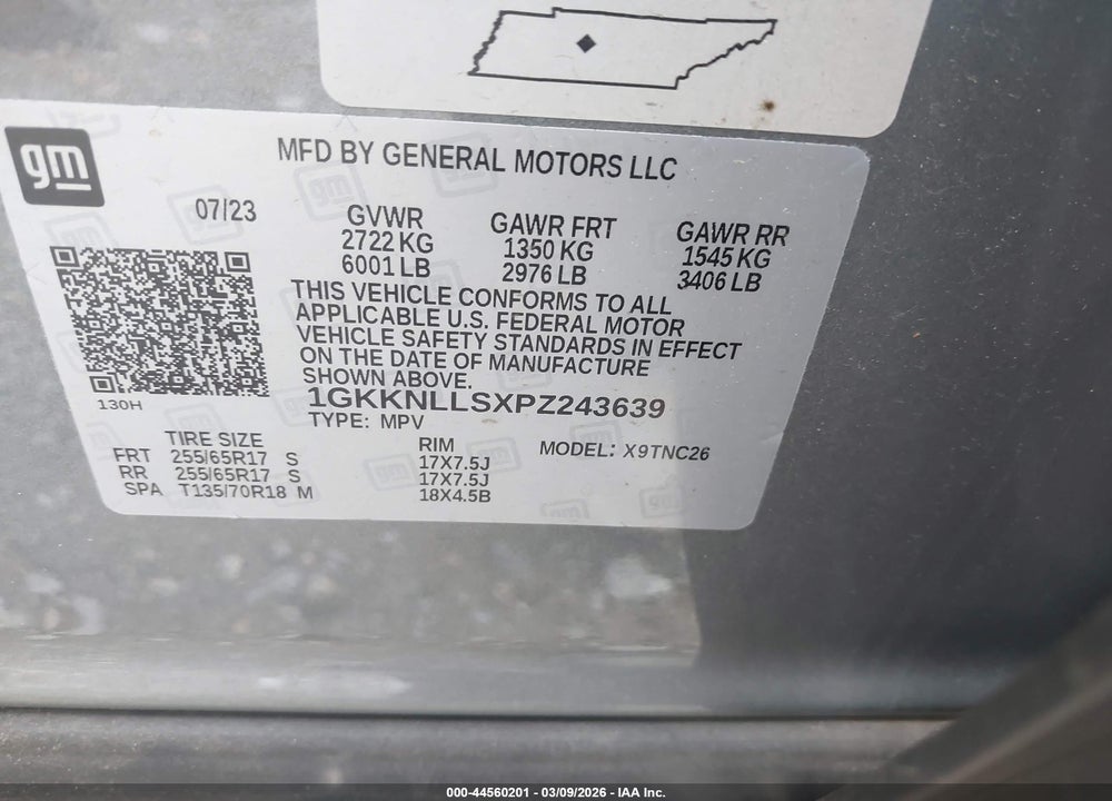 2023 GMC ACADIA AWD AT4 VIN: 1GKKNLLSXPZ243639