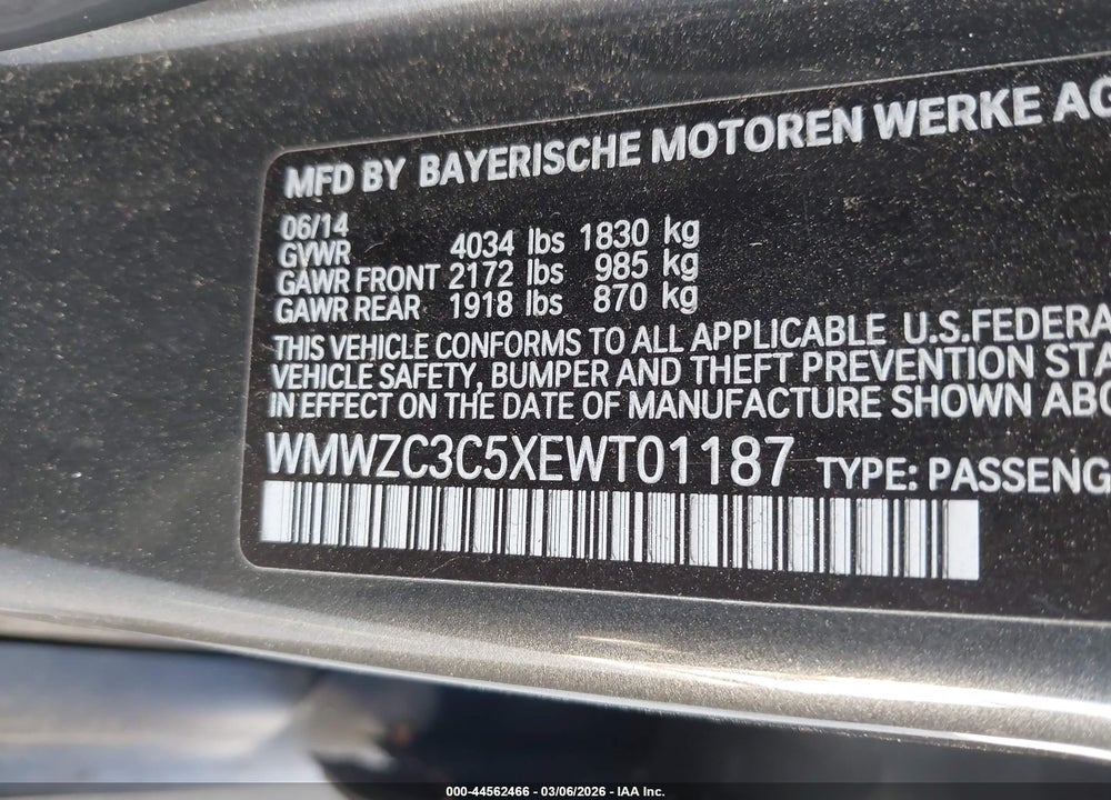 2014 MINI COUNTRYMAN COOPER S VIN: WMWZC3C5XEWT01187