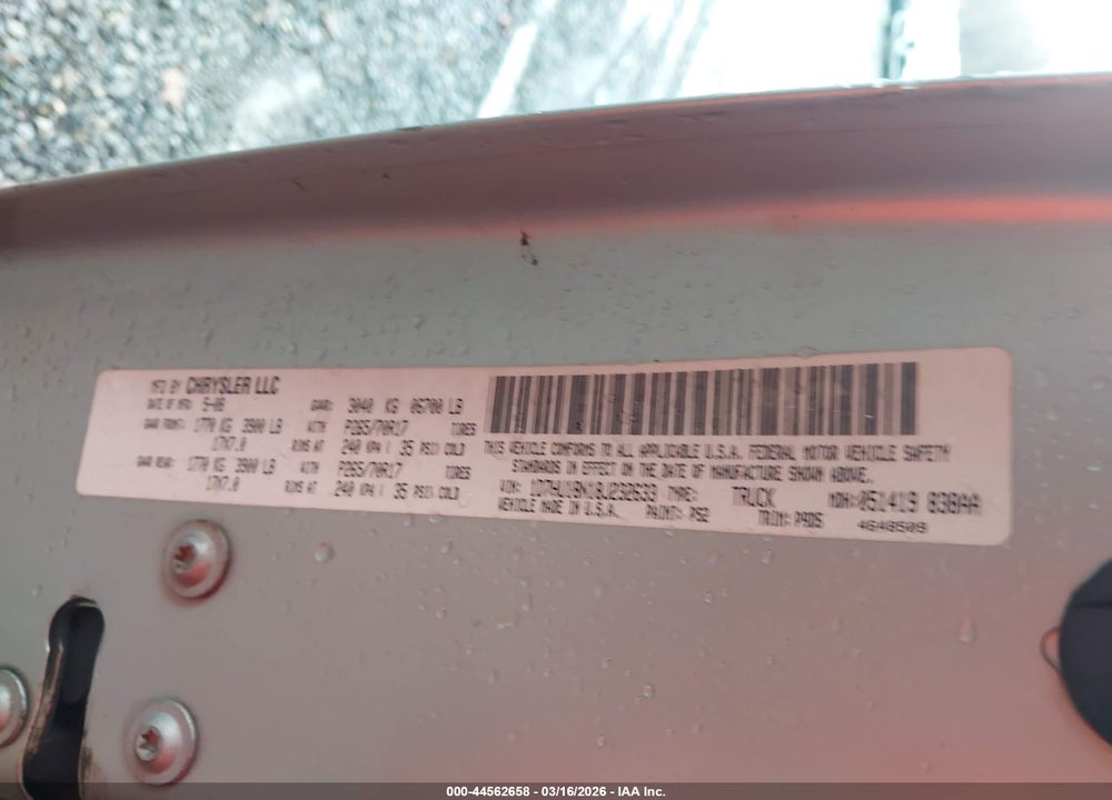 2008 DODGE RAM 1500 ST/SXT VIN: 1D7HU18N18J232633