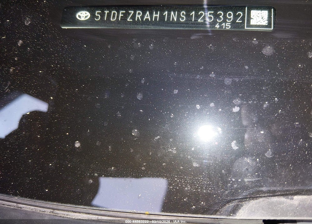 2022 TOYOTA HIGHLANDER PLATINUM VIN: 5TDFZRAH1NS125392