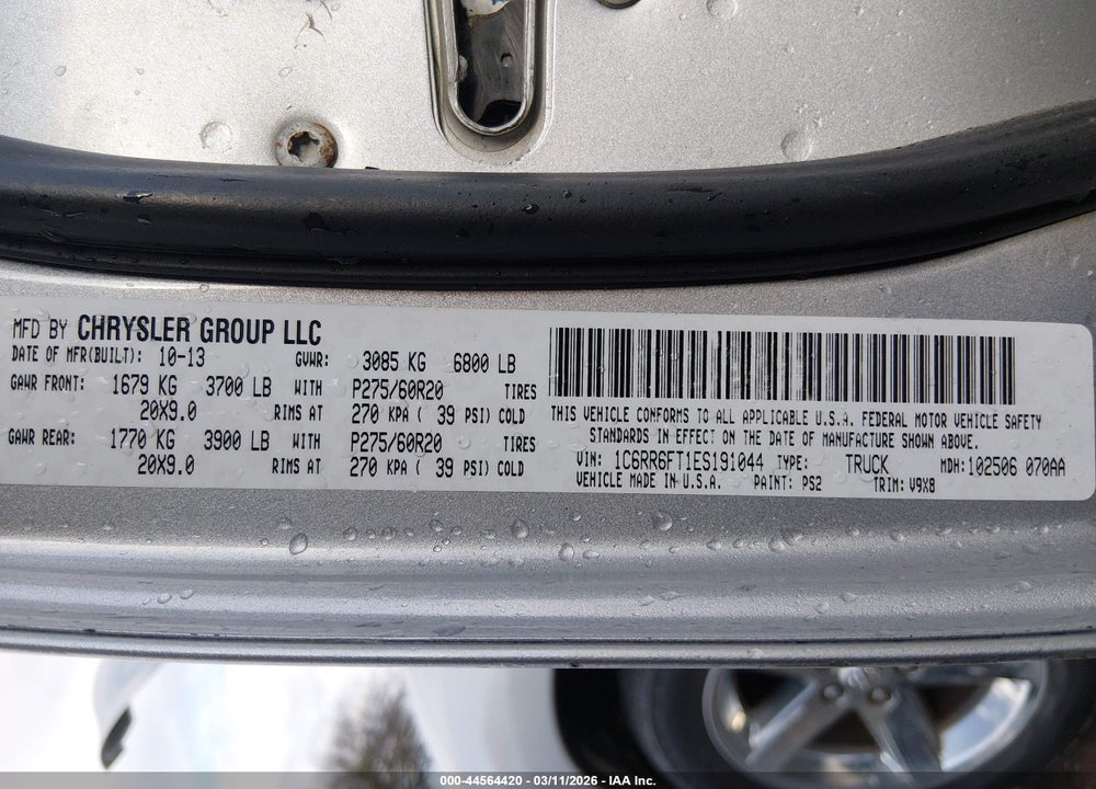 2014 RAM 1500 EXPRESS VIN: 1C6RR6FT1ES191044