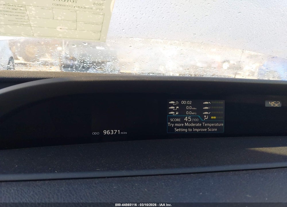 2016 TOYOTA PRIUS THREE TOURING VIN: JTDKARFU2G3000823