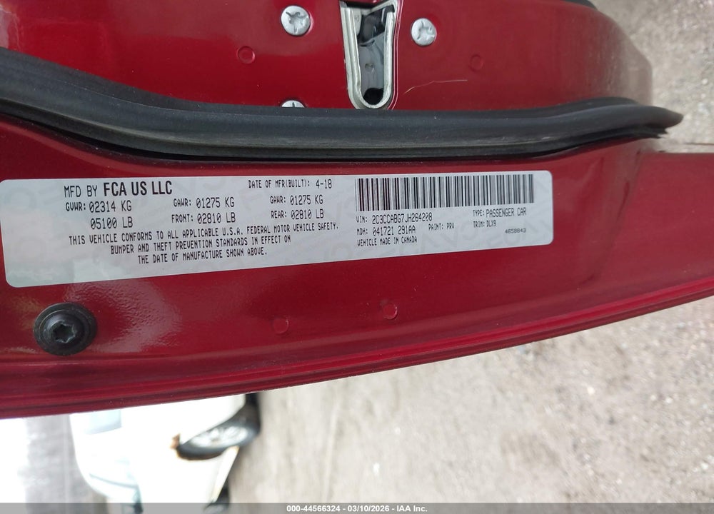 2018 CHRYSLER 300 300S VIN: 2C3CCABG7JH264208