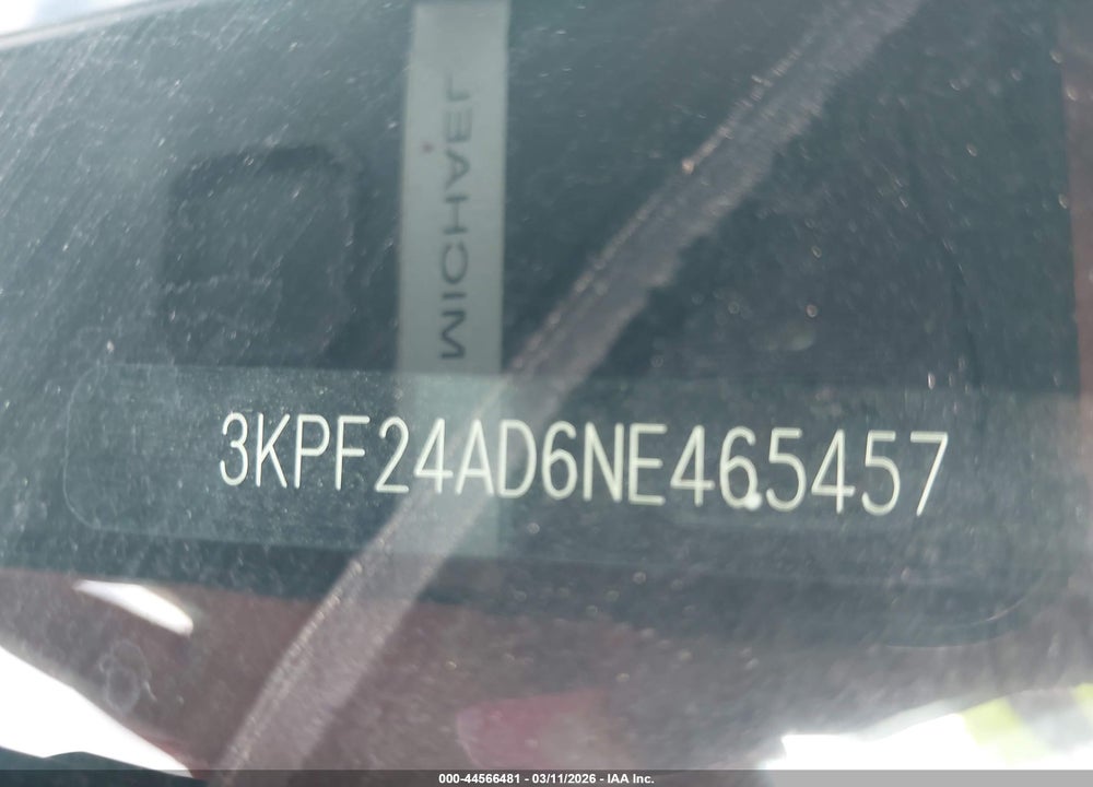 2022 KIA FORTE FE VIN: 3KPF24AD6NE465457