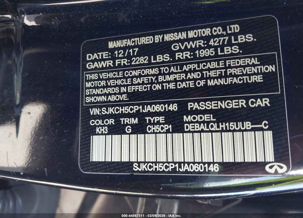 2018 INFINITI QX30 LUXURY VIN: SJKCH5CP1JA060146