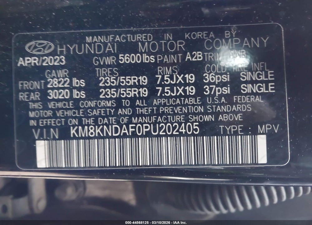 2023 HYUNDAI IONIQ 5 SEL VIN: KM8KNDAF0PU202405
