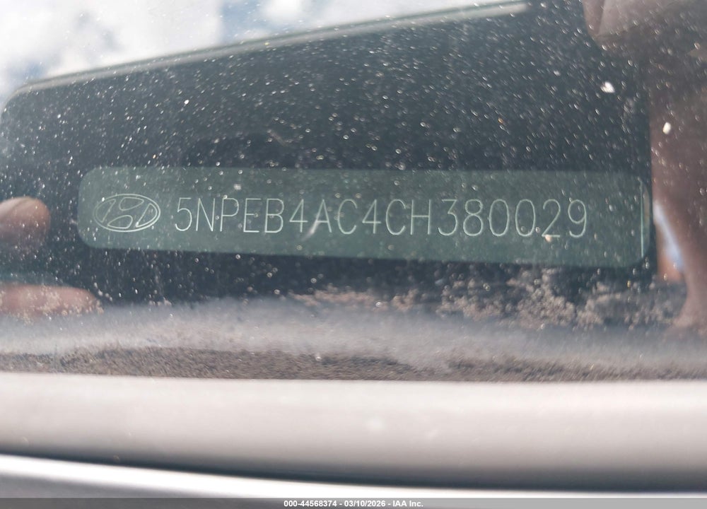 2012 HYUNDAI SONATA GLS VIN: 5NPEB4AC4CH380029