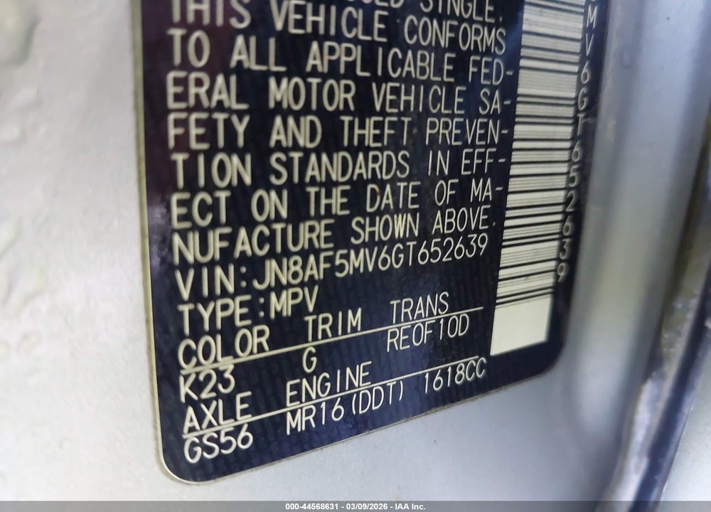 2016 NISSAN JUKE SL VIN: JN8AF5MV6GT652639