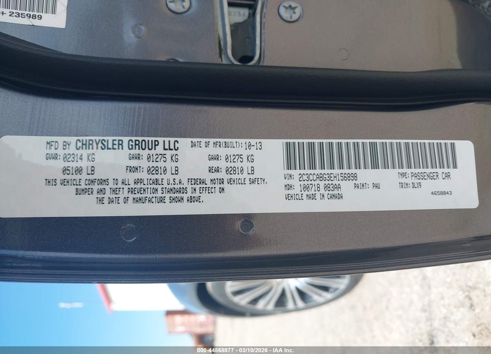 2014 CHRYSLER 300 300S VIN: 2C3CCABG3EH156898