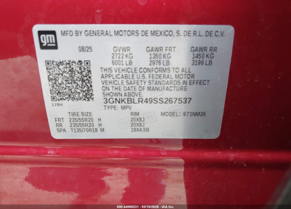 2025 CHEVROLET BLAZER AWD PREMIER VIN: 3GNKBLR49SS267537