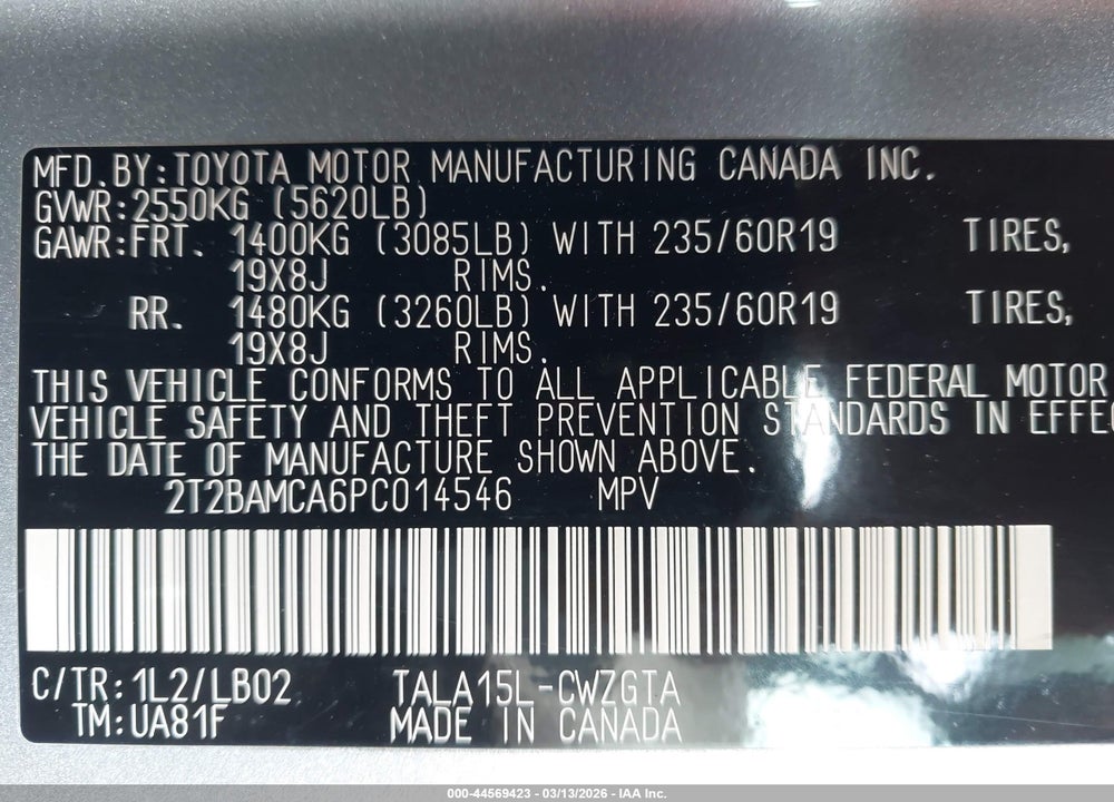 2023 LEXUS RX 350 PREMIUM PLUS VIN: 2T2BAMCA6PC014546