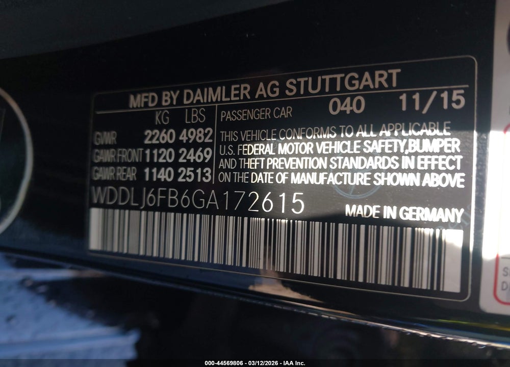 2016 MERCEDES-BENZ CLS 400 VIN: WDDLJ6FB6GA172615