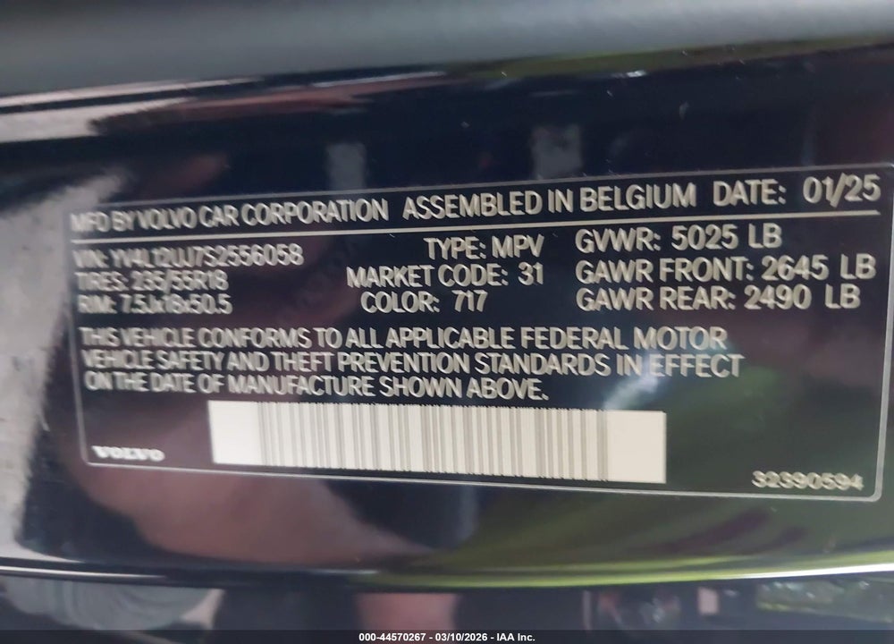 2025 VOLVO XC40 B5 CORE BRIGHT THEME VIN: YV4L12UJ7S2556058