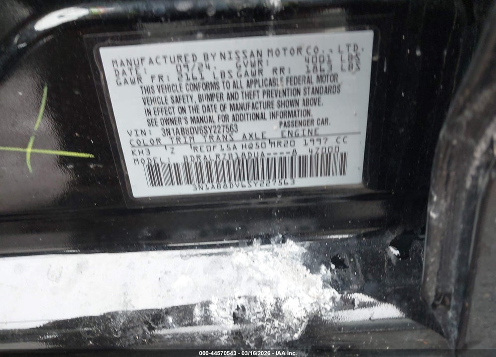 2025 NISSAN SENTRA SR VIN: 3N1AB8DV6SY227563
