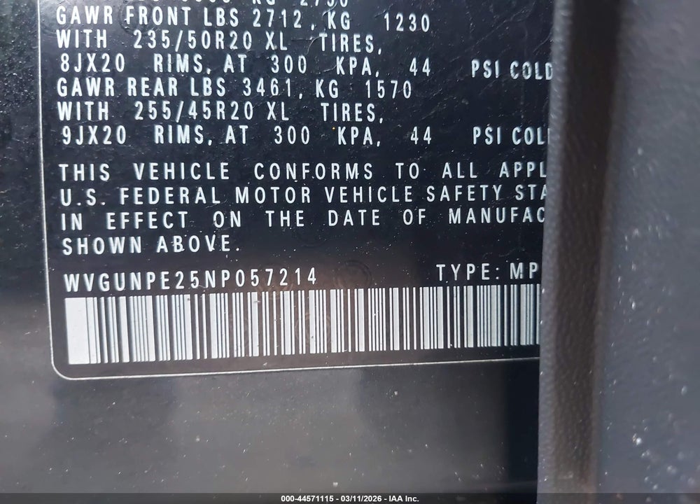 2022 VOLKSWAGEN ID.4 AWD PRO S VIN: WVGUNPE25NP057214