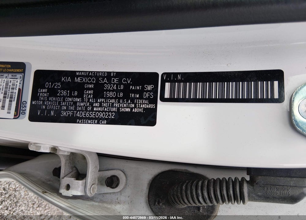 2025 KIA K4 LX VIN: 3KPFT4DE6SE090232