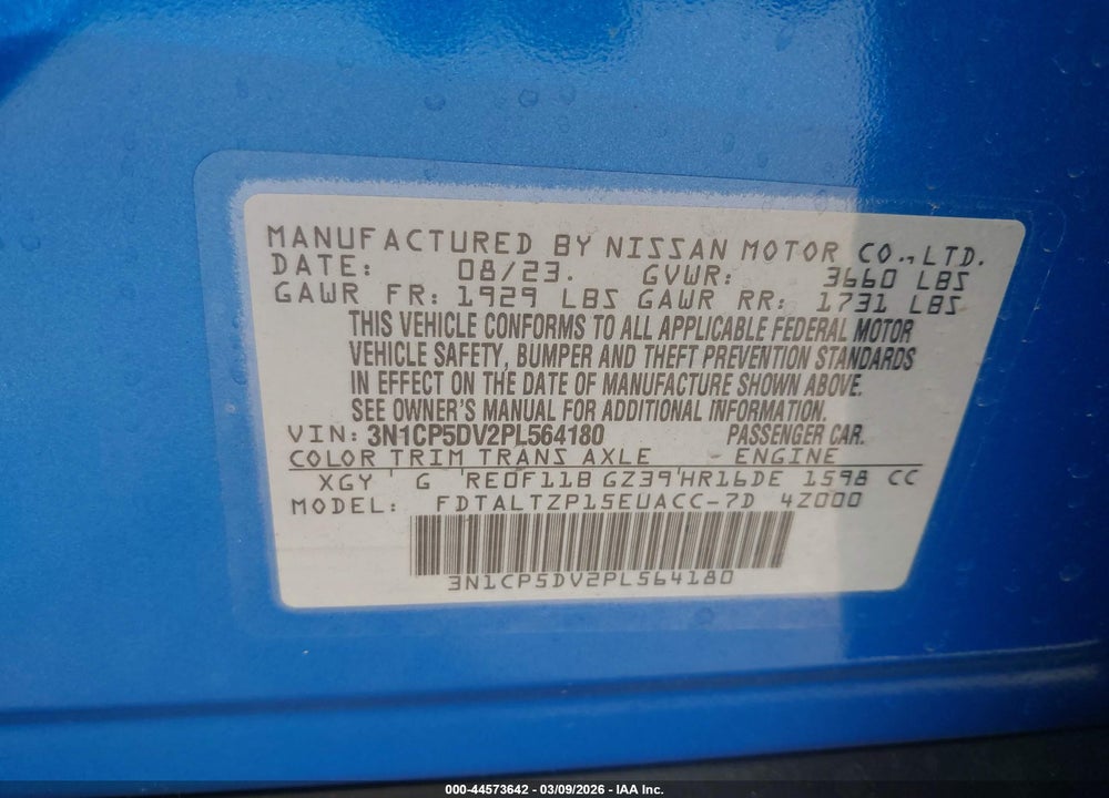 2023 NISSAN KICKS SR XTRONIC CVT VIN: 3N1CP5DV2PL564180