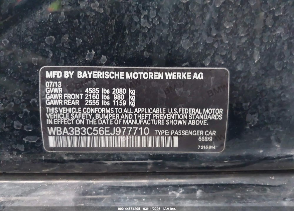 2014 BMW 328I XDRIVE VIN: WBA3B3C56EJ977710