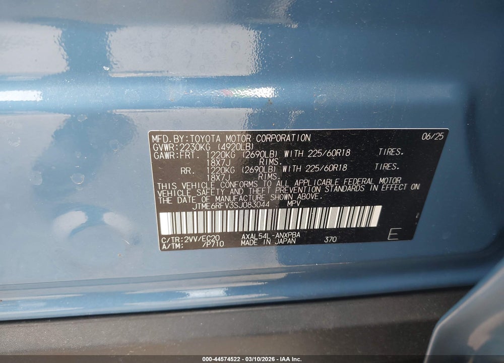 2025 TOYOTA RAV4 HYBRID XSE VIN: JTME6RFV3SJ083044
