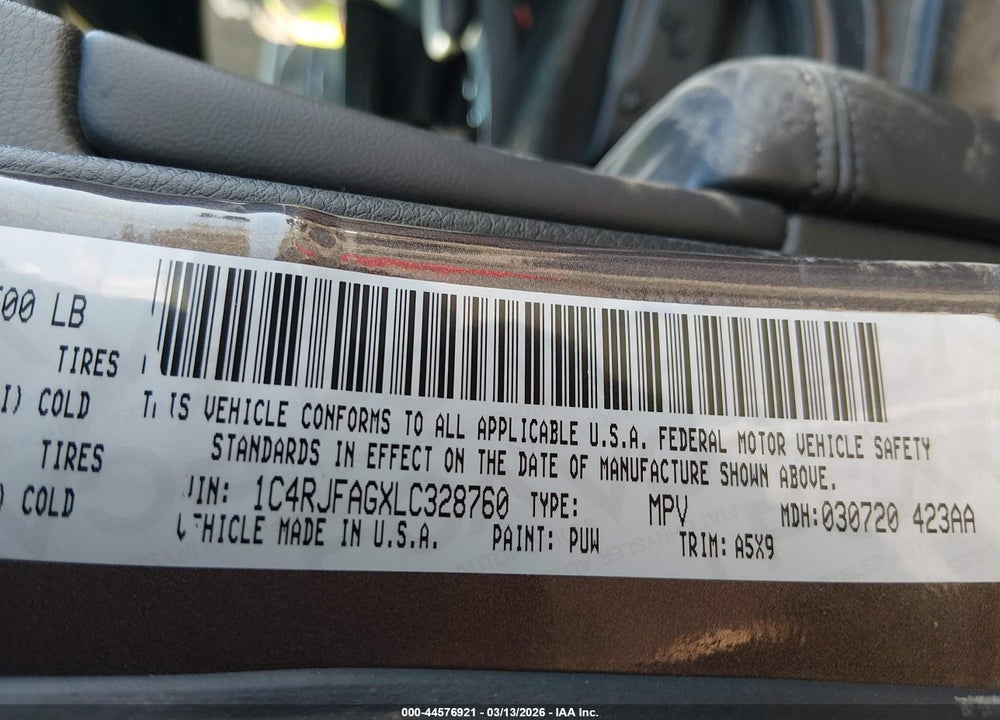 2020 JEEP GRAND CHEROKEE LAREDO E 4X4 VIN: 1C4RJFAGXLC328760