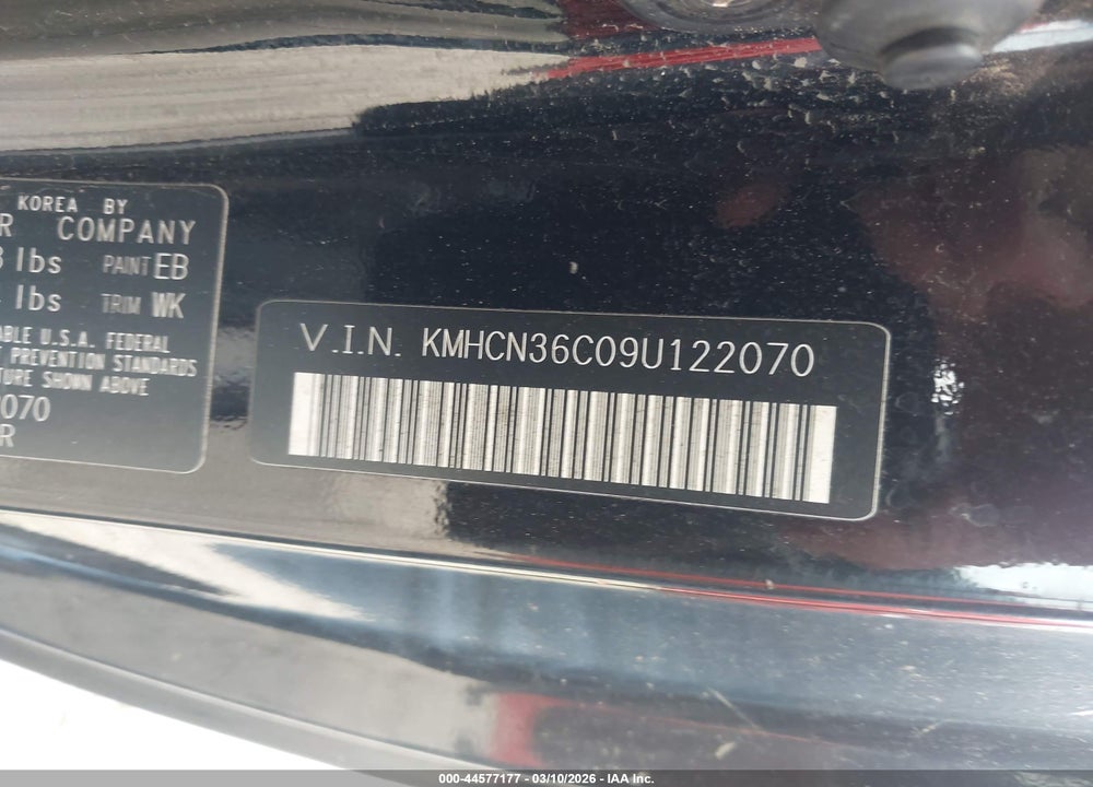 2009 HYUNDAI ACCENT SE VIN: KMHCN36C09U122070