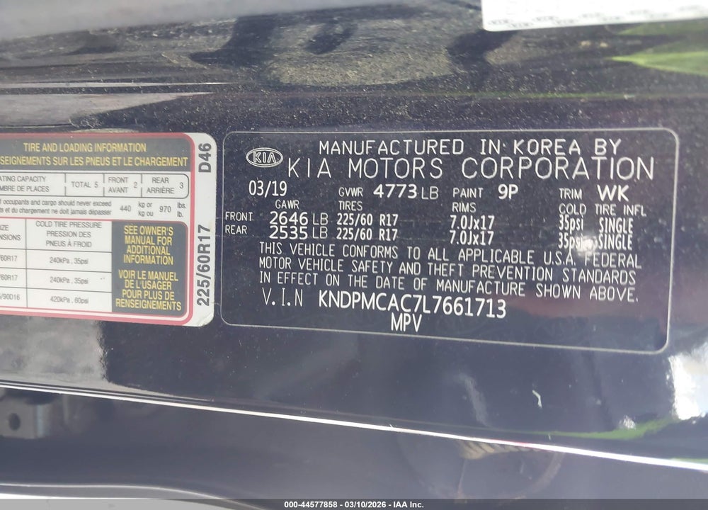 2020 KIA SPORTAGE LX VIN: KNDPMCAC7L7661713