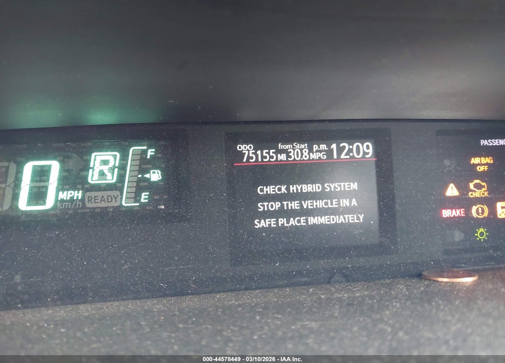 2012 TOYOTA PRIUS C THREE VIN: JTDKDTB32C1029326