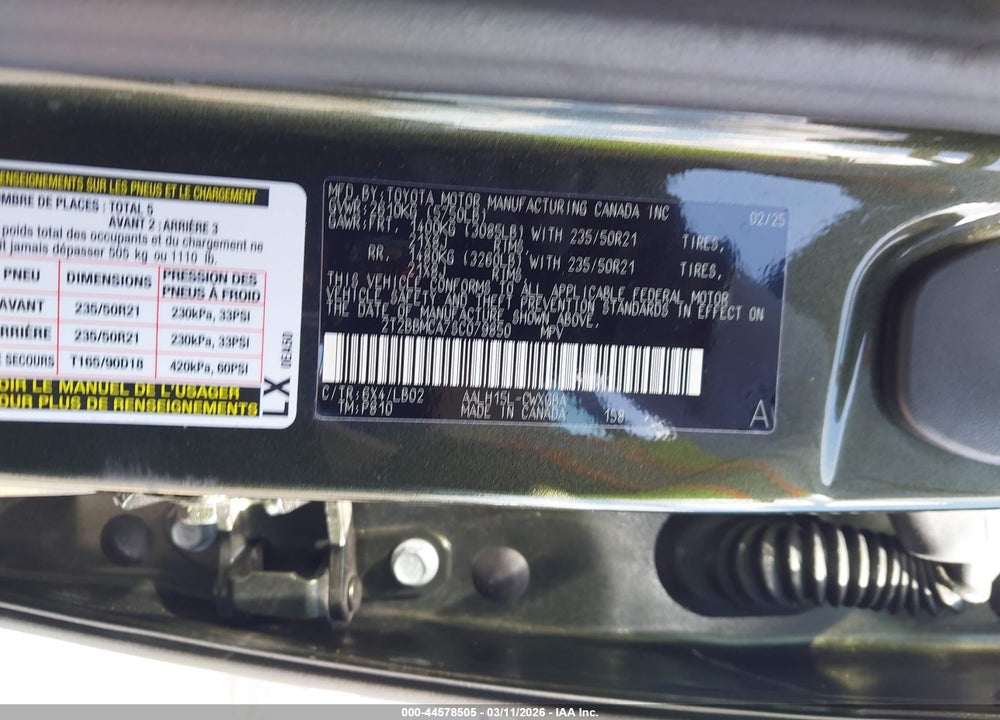2025 LEXUS RX 350H PREMIUM PLUS VIN: 2T2BBMCA7SC079850