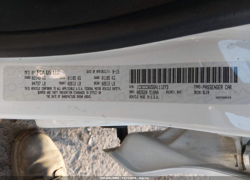 2016 CHRYSLER 200 S VIN: 1C3CCCBG5GN111273