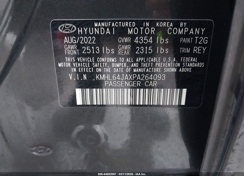 2023 HYUNDAI SONATA SEL VIN: KMHL64JAXPA264093