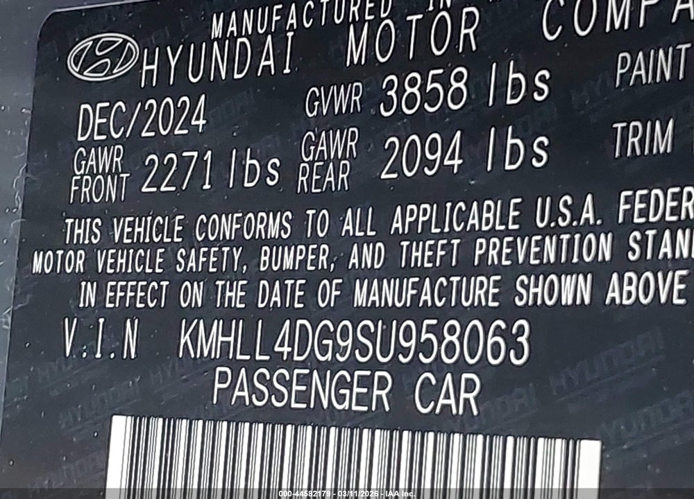 2025 HYUNDAI ELANTRA SE VIN: KMHLL4DG9SU958063