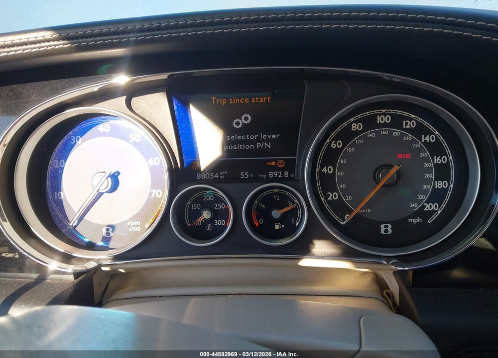 2013 BENTLEY CONTINENTAL GTC V8 VIN: SCBGT3ZA0DC083214