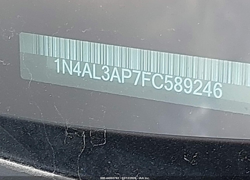 2015 NISSAN ALTIMA 2.5 S VIN: 1N4AL3AP7FC589246