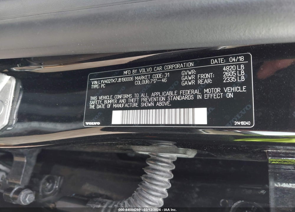 2018 VOLVO S60 INSCRIPTION T5 VIN: LYV402TK7JB190006