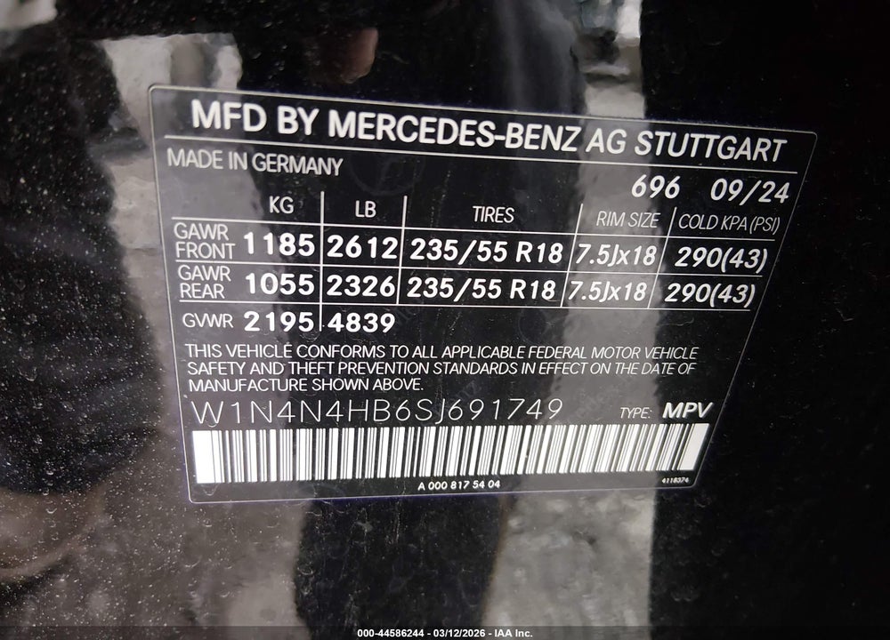 2025 MERCEDES-BENZ GLA 250 4MATIC VIN: W1N4N4HB6SJ691749