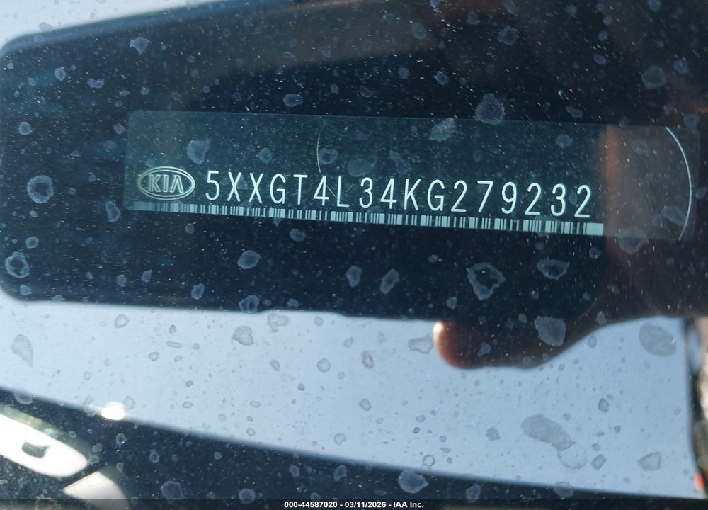 2019 KIA OPTIMA LX VIN: 5XXGT4L34KG279232