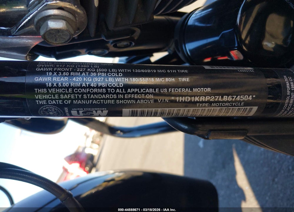 2020 HARLEY-DAVIDSON FLHXS VIN: 1HD1KRP27LB674504