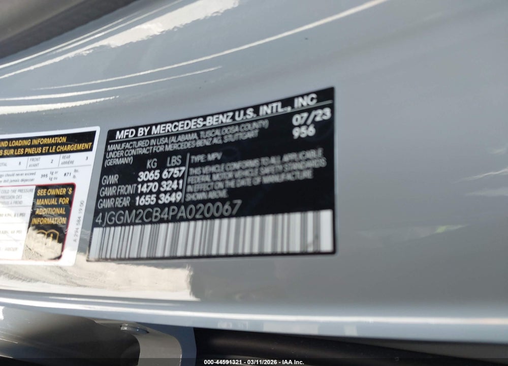 2023 MERCEDES-BENZ EQE 500 SUV 4MATIC VIN: 4JGGM2CB4PA020067