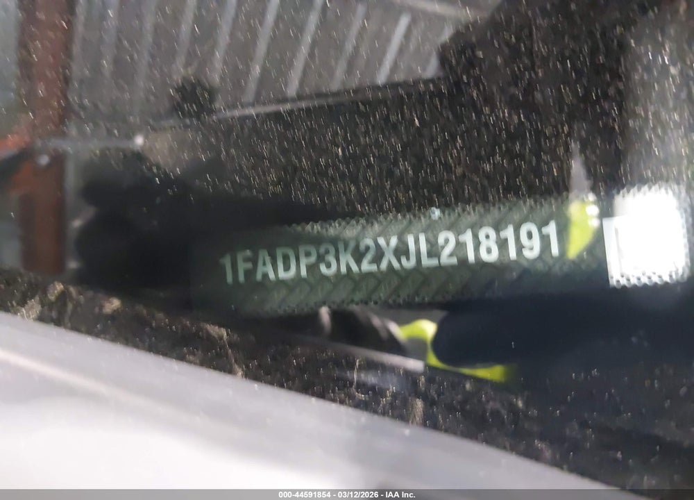 2018 FORD FOCUS SE VIN: 1FADP3K2XJL218191