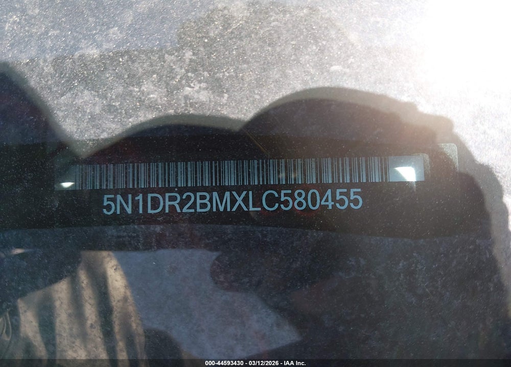 2020 NISSAN PATHFINDER SV 4WD VIN: 5N1DR2BMXLC580455