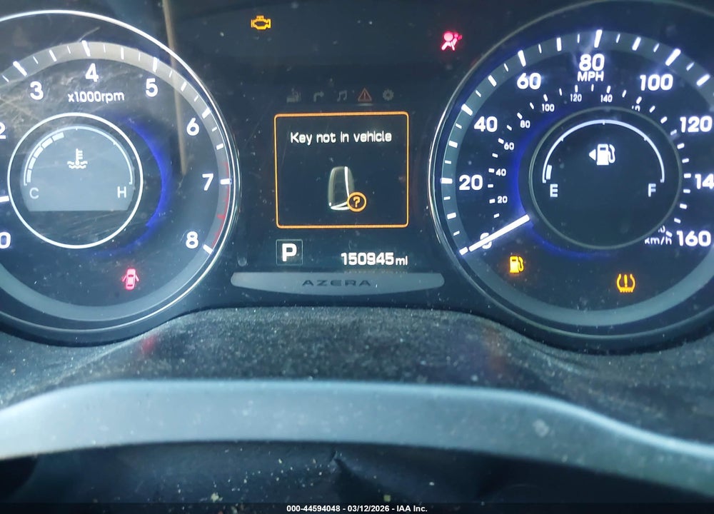 2016 HYUNDAI AZERA VIN: KMHFG4JGXGA509750